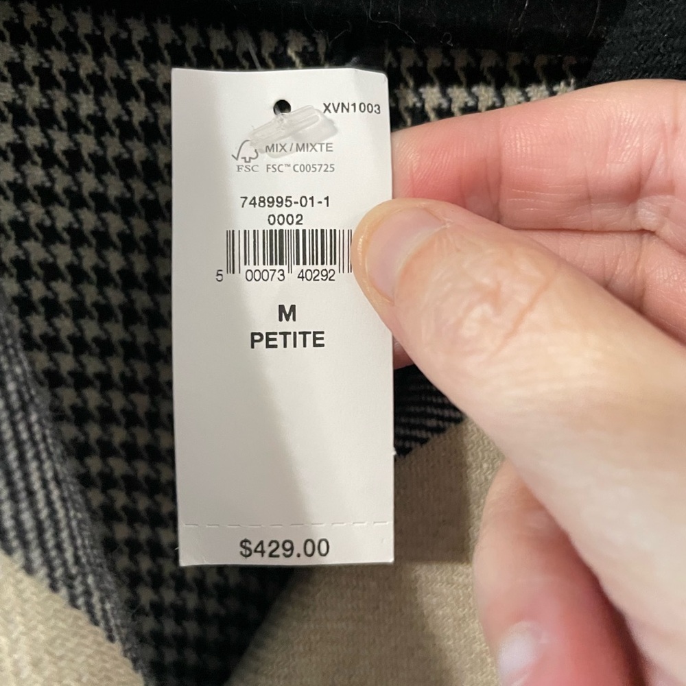 Banana Republic NWT Italian Double-Faced Wool Buffalo Plaid Trench Coat Sz Med P - Picture 3 of 15